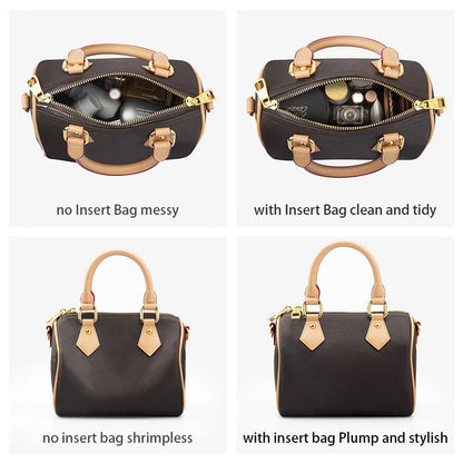 WUTA Felt Insert Bag Organizer — Inner Liner for LV Speedy 20/25/30/35 Handbags, Makeup & Travel Purse Storage