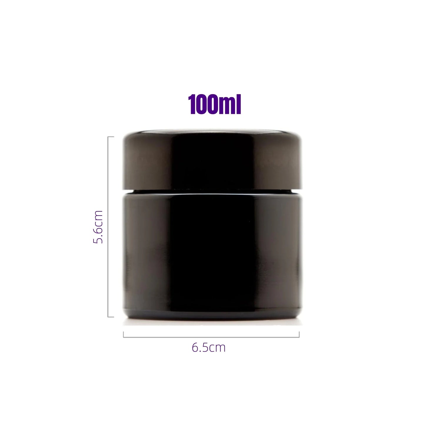 Airtight UV Glass Jar — Smell-Proof 1/2oz-1L Container with 2-Way 62% Humidity Pack to Keep Goods Fresh