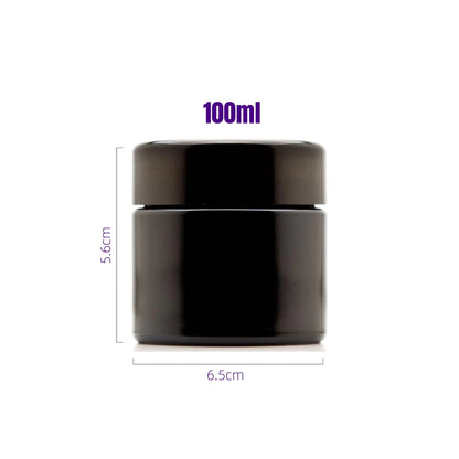 Airtight UV Glass Jar — Smell-Proof 1/2oz-1L Container with 2-Way 62% Humidity Pack to Keep Goods Fresh