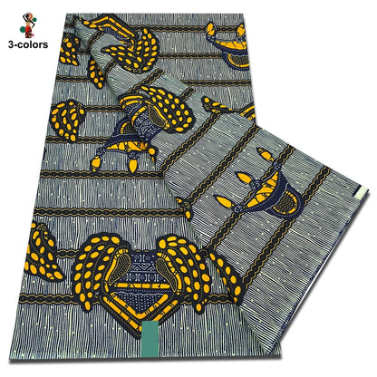 African Real Wax Print Fabric - 100% Cotton Soft Ankara Pagne Material for Dresses