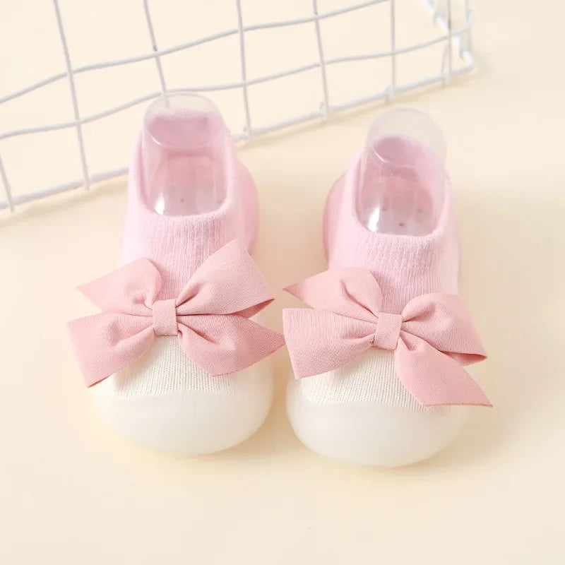 Newborn Baby Shoes — Embroidered Nonslip Socks & Soft Rubber Sole Booties for Boys & Girls