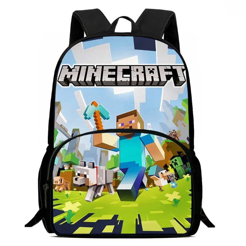 Mini-Craft Kids School Backpack Set — Front Pocket Backpack, Shoulder Bag & Pencil Case for Boys & Girls Ages 5-10