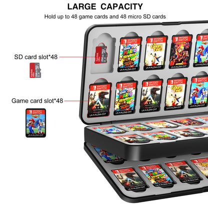 48-in-1 Switch Game Card Storage Case: Magnetic Box with Soft Silicone Lining - Game Accessories