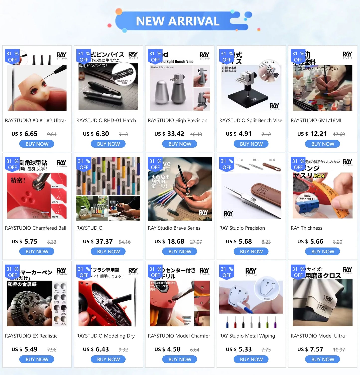 RAYSTUDIO Ultra-Fine Modeling Brush Set – #0 #1 #2 Outline Pens for Hobby, Coloring & Script Detailing