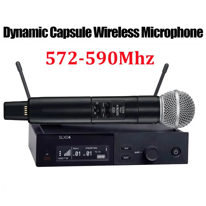 SLXD Wireless Microphone System – 500/600/800MHz 4-Pin Headset with KSM8/Beta58, Professional Audio for Stage & Karaoke