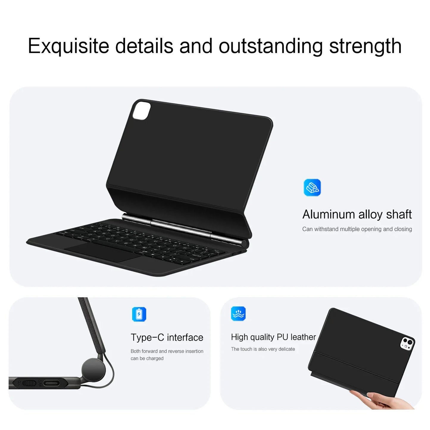 Backlight Magic Keyboard Case for iPad Pro 11/13 & iPad Air 11/13 Inch (2024) – M4/M2 Smart Folio Cover