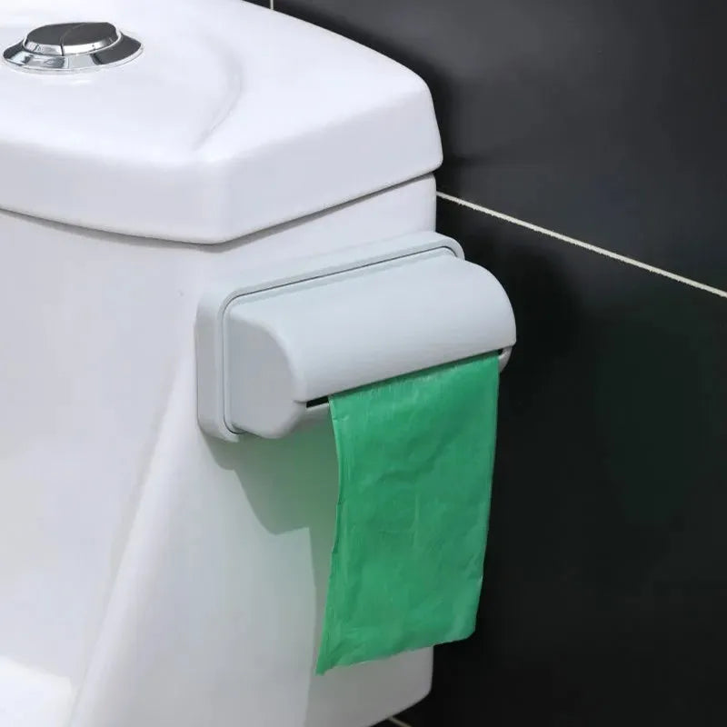 Wall-Mounted Trash Bag Dispenser - Kitchen and Bathroom Garbage Bag Holder and Storage Box for Plastic Grocery Bags