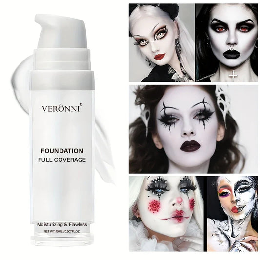 Pure White Liquid Foundation – Long-Lasting COS Stage Makeup Concealer & Mixable Brightening Adjuster