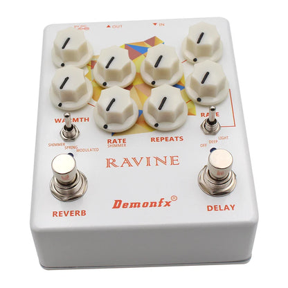 Demonfx-RAVINE Guitar Effects Pedal – Reverb & Delay with True Bypass