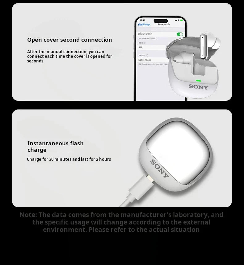 SONY S17 Bluetooth Headset – In-Ear Wireless Sport Earphones, HiFi Stereo, Waterproof TWS Earbuds with Built-in Mic