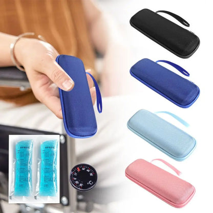 Waterproof Insulin Cooling Bag — Portable EVA Thermal Insulated Cooler with Gel Pen Compartment for Diabetics