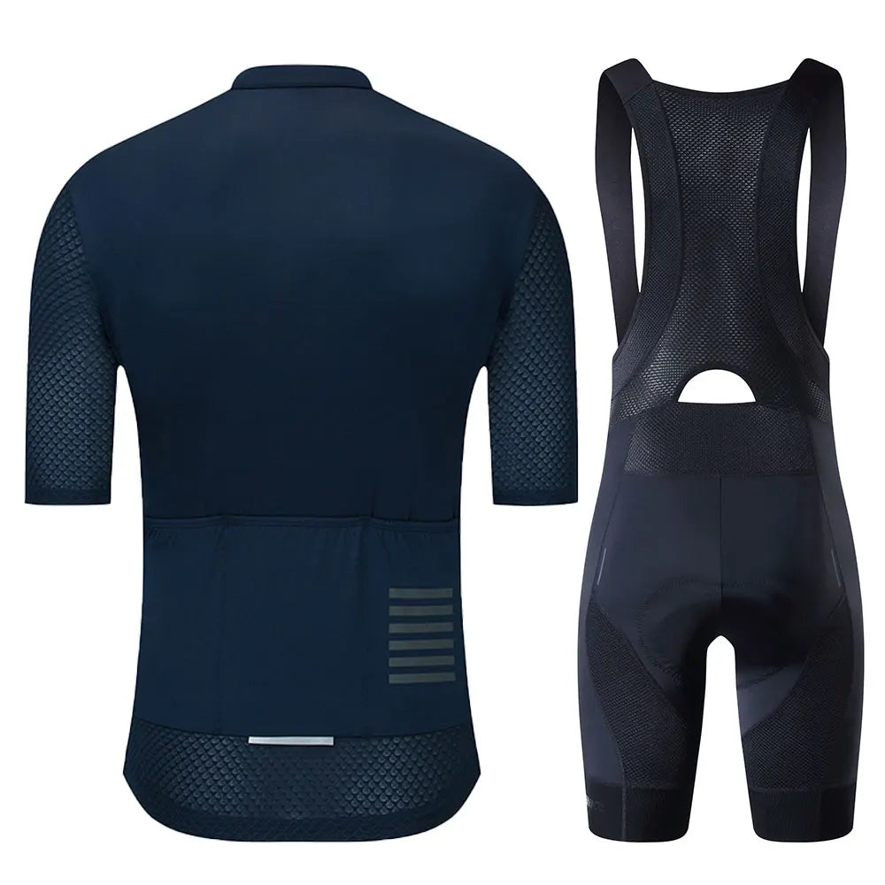 YKYWBIKE Cycling Jersey & Bib Shorts Set — Classic MTB Bike Clothing with Reflective Details