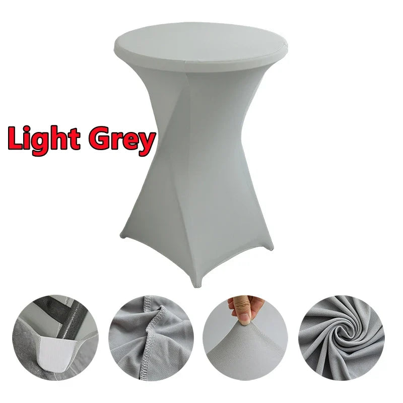 Spandex Round Tablecloth - Stretch Elastic Cocktail Table Cover for Wedding, Party, Hotel & Event Decor