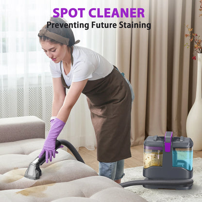 Portable Carpet & Upholstery Cleaner - 15KPa Spot Cleaning Machine for Carpets, Sofas & Car Seats