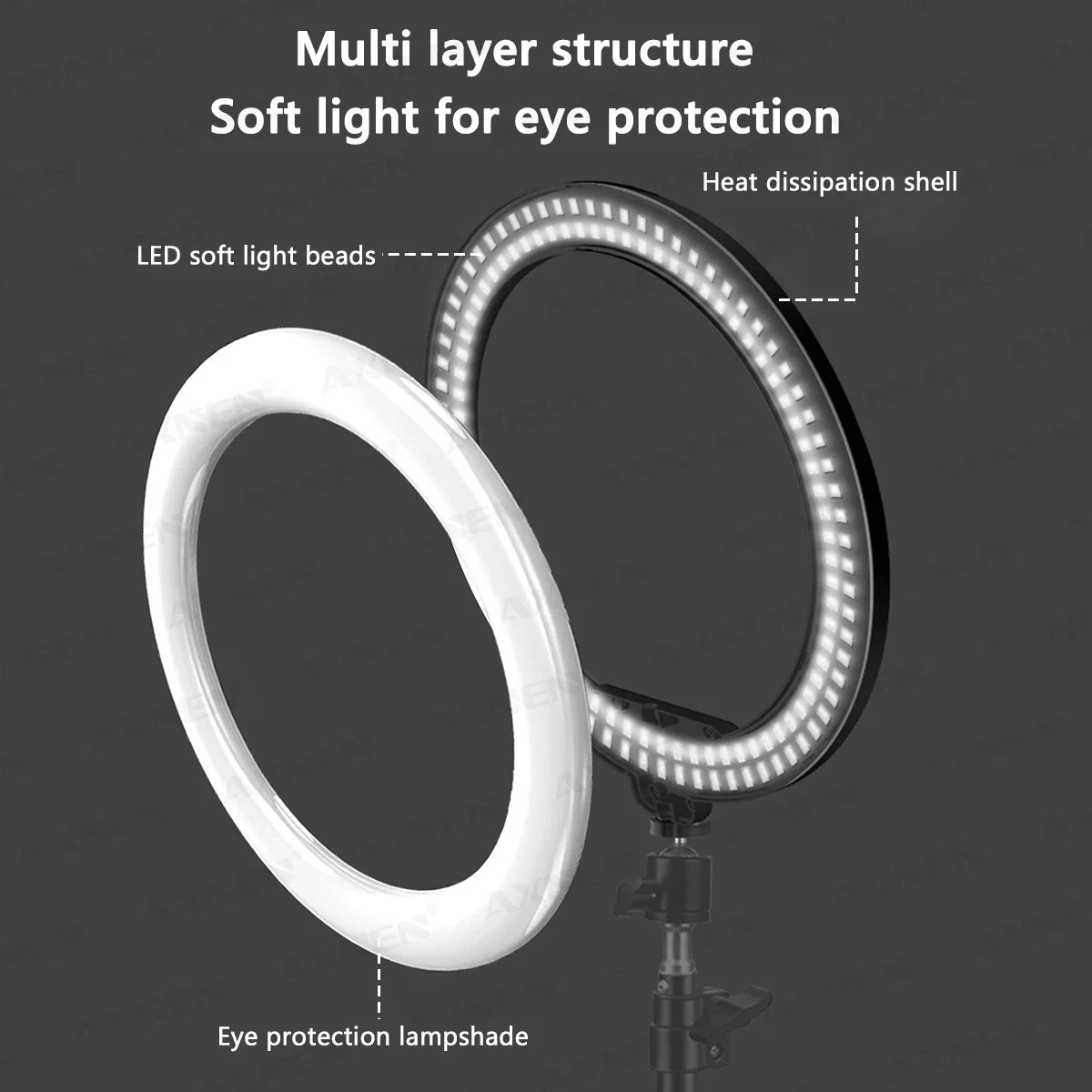 26cm LED Selfie Ring Light – Photography Lighting with Tripod Stand, Phone Holder & Remote Control for YouTube Videos