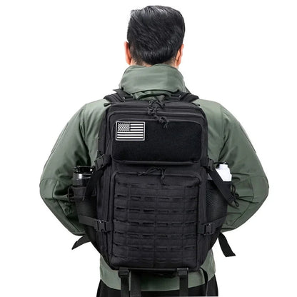 QT&QY 25L/45L Tactical Backpack – Outdoor Survival & Hiking Rucksack for Men & Women, Bug Out Bag with Bottle Holder