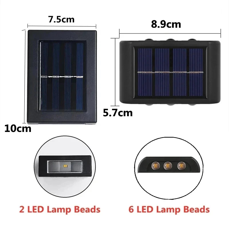 Solar LED Outdoor Wall Light - Waterproof Solar Sensor Lamp for Garden, Yard & Street Decoration