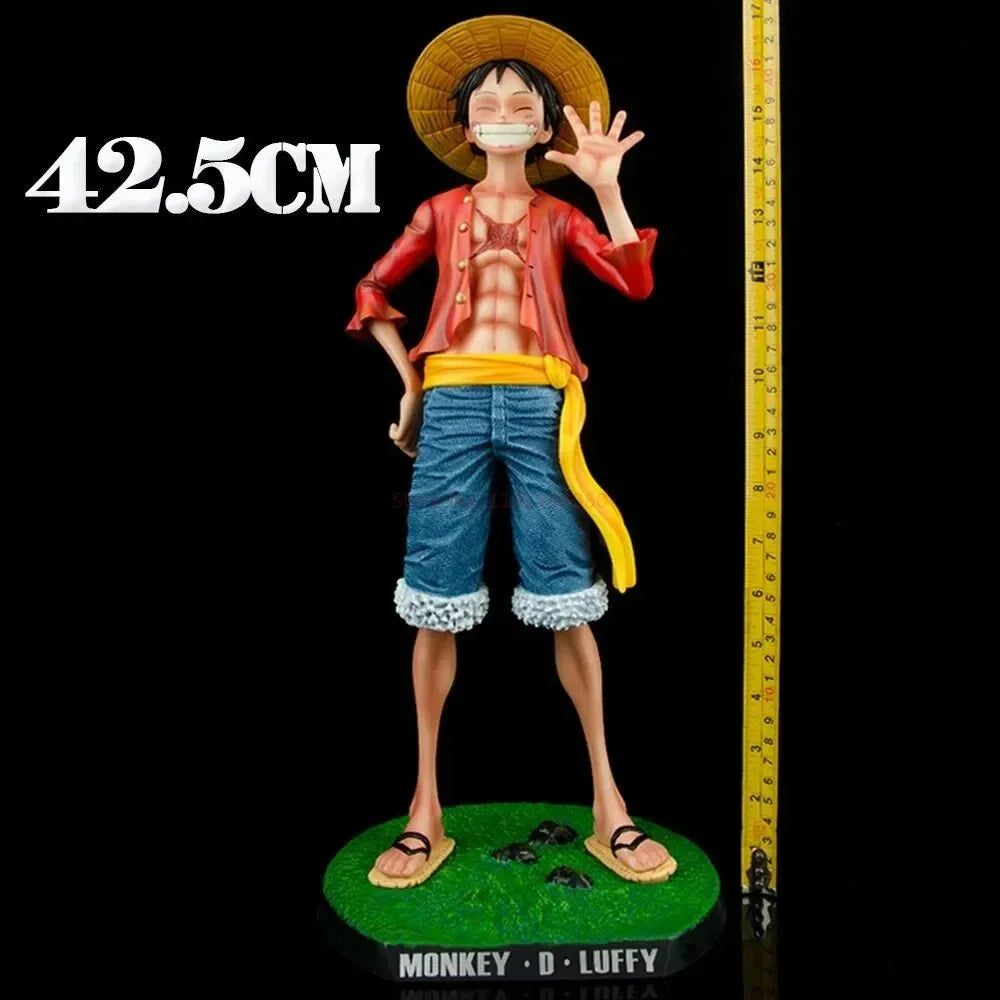 One Piece 42.5cm Straw Hat Monkey D. Luffy Figure – 1/4 Scale Large Smiley Anime Statue, Decorative Doll Toy Gift