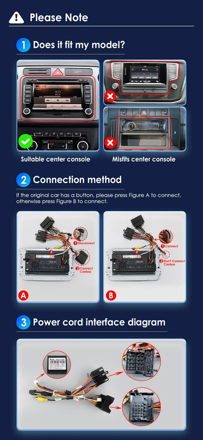 2DIN Android Car Radio for Volkswagen Golf 5/6, Polo, Passat B6/B7, CC, Skoda, Jetta - Multimedia, CarPlay, Wifi & GPS Navigation