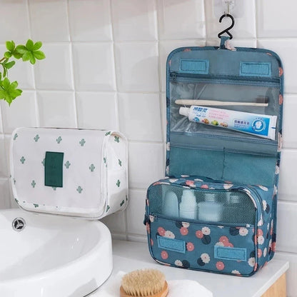 Waterproof Hanging Travel Makeup Bag – Bathroom Cosmetic Organizer for Men & Women