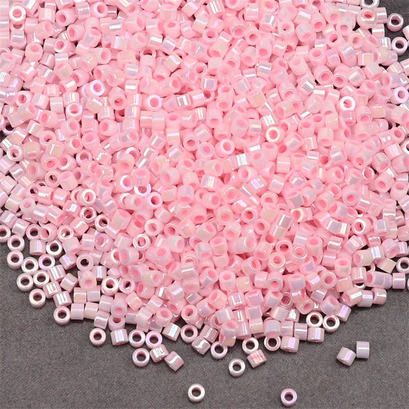 1000Pcs 1.6x1.3mm Japan Glass Seed Beads 11/0 – Cylindrical Loose Beads for DIY Statement Jewelry Making (5g Pack)