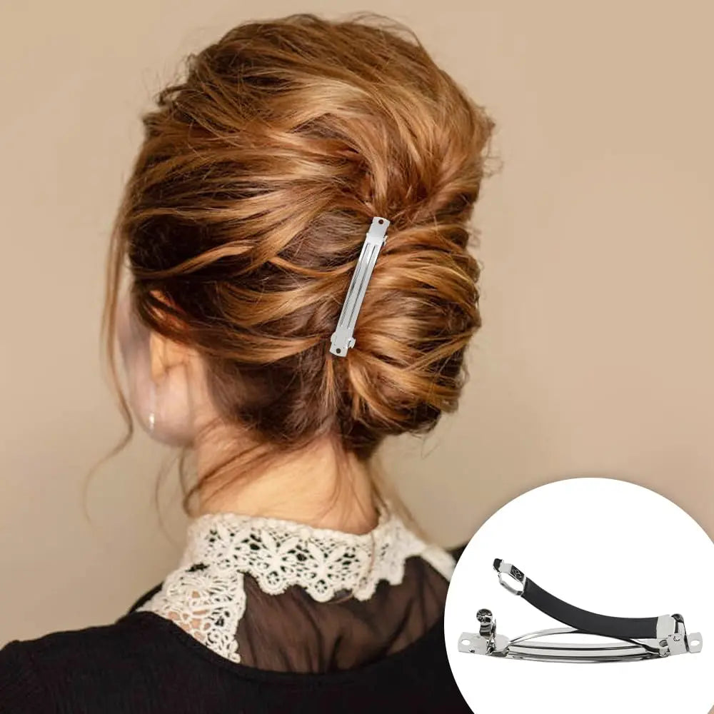 10pcs French Spring Hair Clips — Thickened Anti-Slip Barrette Blank Base for DIY Hairpins & Jewelry Making Accessories