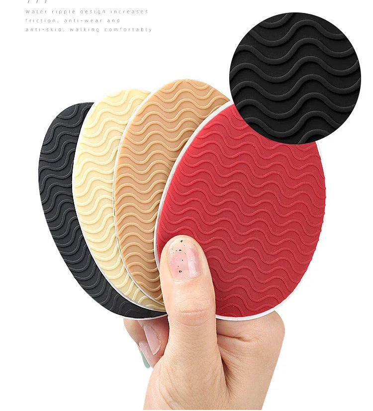 Rubber Shoe Sole Protector - Wear-Resistant Non-Slip Forefoot Mat, Self-Adhesive High Heel Cushion Pads
