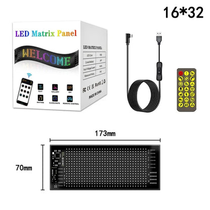 LED Matrix Pixel Panel – Scrolling Bright Advertising Sign with Flexible USB & Bluetooth App Control