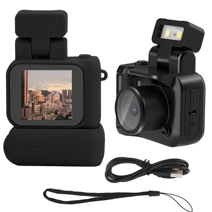 Y4000 Mini HD 1080p Camera – Portable Retro Digital Video Recorder with Screen, Flash Light & Battery Dock