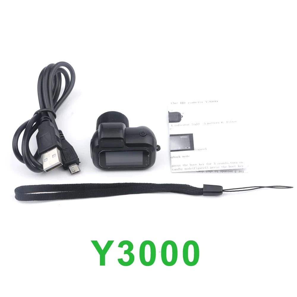 Y4000 Monoreflex Mini Camera 1080P Portable Video Recorder with Flash Lamp, Battery Dock & LCD Screen