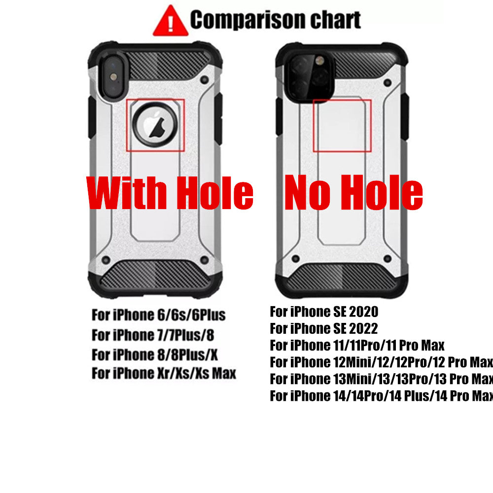 Rugged Layer Armor Case – Heavy Duty Shockproof Cover for iPhone 14/13/12/11 Pro Max, 5/5S/5C/6/6S/7/8/X/XS/XR