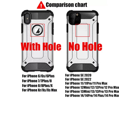 Rugged Layer Armor Case – Heavy Duty Shockproof Cover for iPhone 14/13/12/11 Pro Max, 5/5S/5C/6/6S/7/8/X/XS/XR