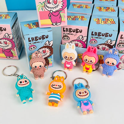 Rabu Blind Box Keychain 12/24pcs — Kawaii Cartoon Character Pendant, Mystery Box Toy for Bag, Room Decor & Gift