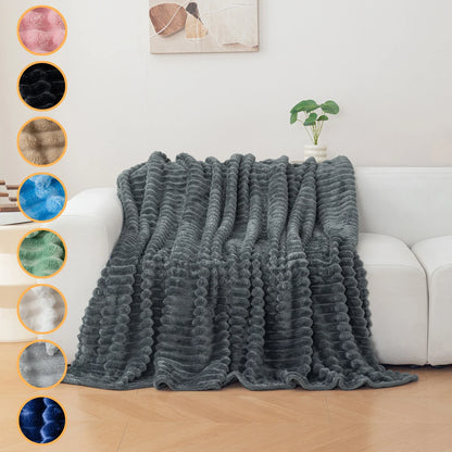 Soft Flannel Throw Blanket – Warm Cozy Nap Blanket, Christmas Gift Idea, Multi-Color Comfortable Home Bedding Cover