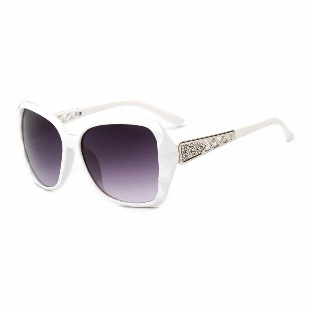 Fashionable Big Purple Sunglasses for Women - Luxury Brand Square Mirror Shades for Ladies