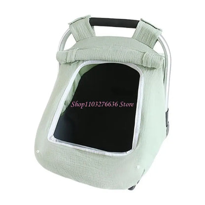 Infant Car Seat Canopy - Breathable Stroller Cover with Window Windproof Baby Sunshade for Boys and Girls