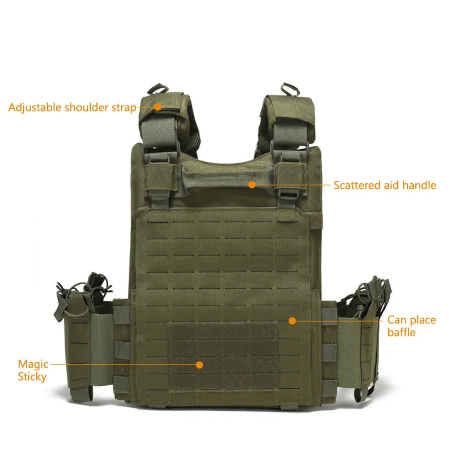 Outdoor Training Vest – Multi-Functional Waterproof MOLLE Expansion Quick-Release Wear-Resistant Tactical Vest