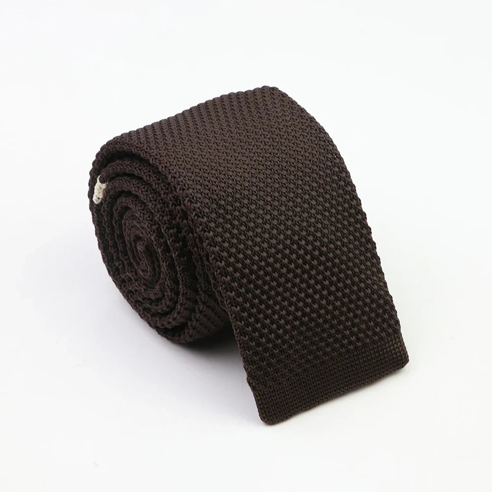 Classic Knit Neck Tie for Men — 6cm Plaid & Dots Casual Business Wedding Tie