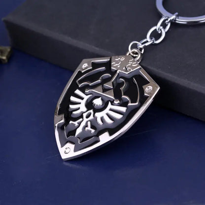 Zelda Shield Keychain – Enamel Metal Symbol Pendant Keyring for Men & Fans Gift