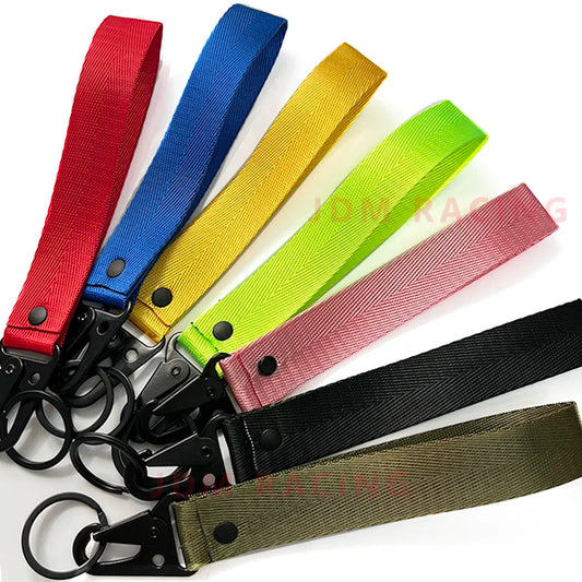 Sports Webbing Keychain – Solid Color Anti-Loss Car Key Lanyard for Women