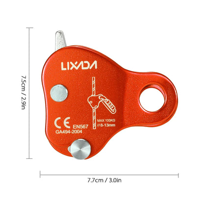 Climbing Ascender Belay Device – Arborist Rope Protection Grip for 8-13MM Outdoor Mountain Climbing Rigging