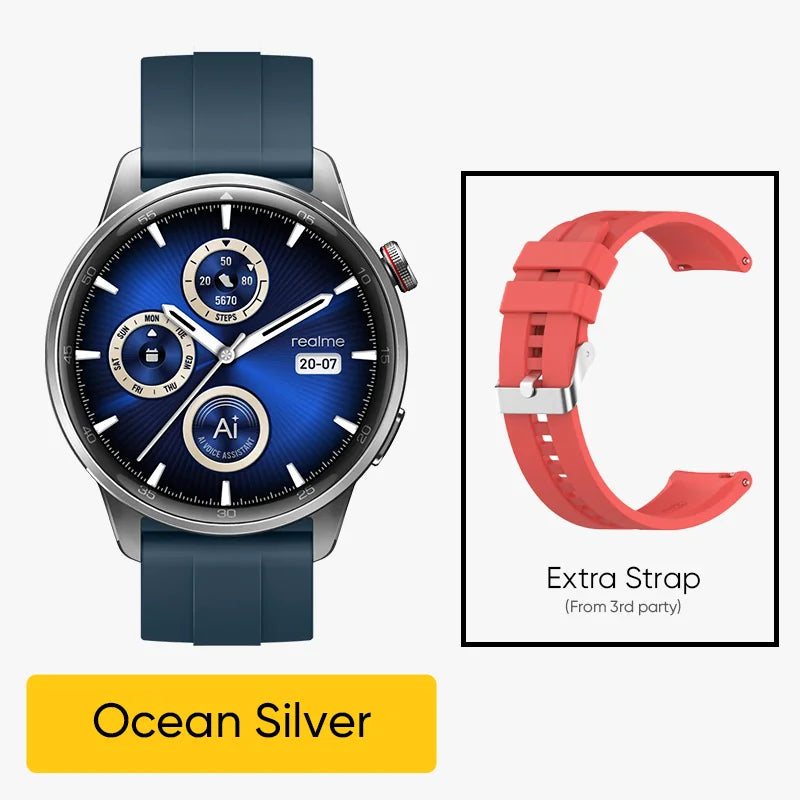 Global Version realme Watch S2 – 1.43'' AMOLED Smartwatch, 20-Day Battery, AI Engine, IP68 Waterproof