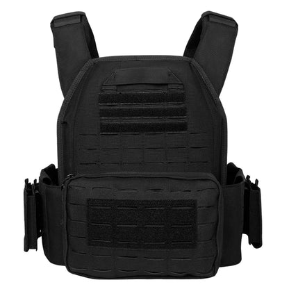 New 6094 Combat Vest – Quick Detachable Light Laser Cut Tactical Gear, Black Airsoft Carrier for Combat Equipment