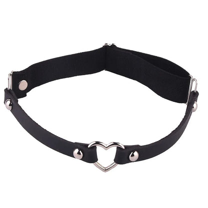 Sexy Elastic Heart Harness Garter Belt – Fashion Goth Bondage Leather Thigh Lingerie for Stockings