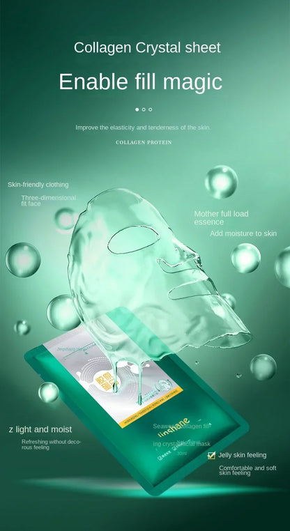 TikTok Hot Sale Seaweed Collagen Crystal Mask – Replenishing Fruit Jelly Skin Care, Transparent Masque