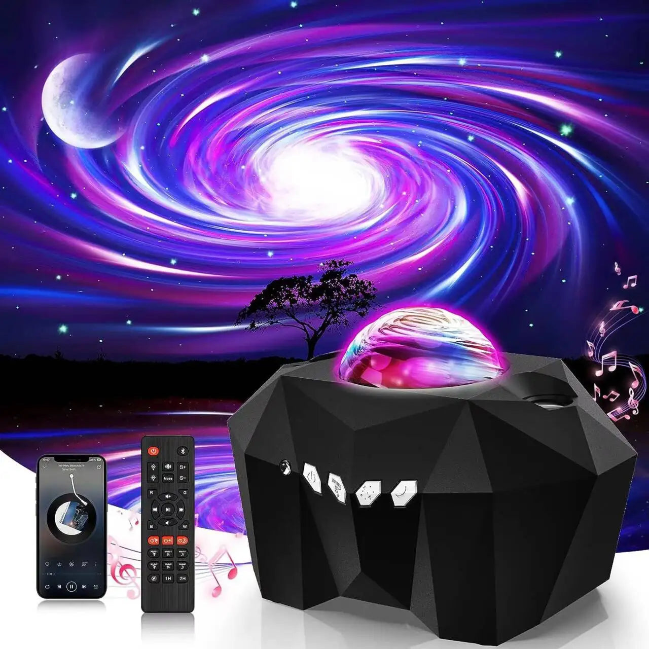 Aurora Galaxy Star Projector Night Light – Northern Lights & Moon Lamp for Bedroom Decor | Bluetooth Music, Starry Sky Atmosphere Nightlight