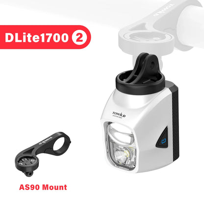 TOWILD DL1700 LED Bicycle Light – 1900LM Rechargeable Front Light with Focus & Flood Beam, Power Bank Function