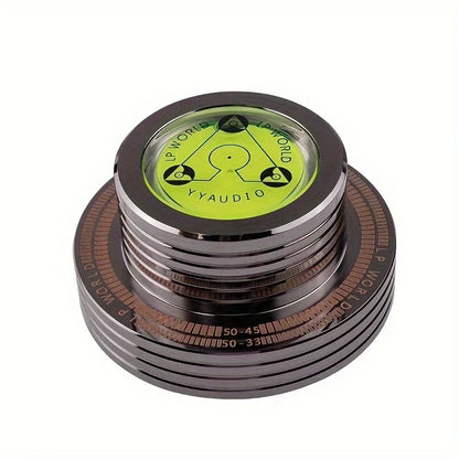 YYAUDIO Universal 50Hz LP Vinyl Record Stabilizer — Aluminum Alloy Turntable Weight Clamp with Level for Music Players