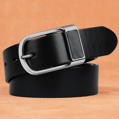 Genuine Leather Men's Belt – High-Quality Buckle, Cowskin Casual & Business Waistband, Fashion Designer 2022 New