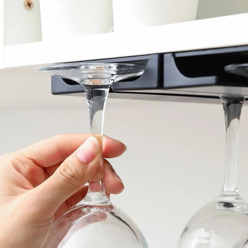 Wine Glass Rack: Non-Drilled Cup Holder for Kitchen and Dining Room - Upside-Down Household Rack for Wine Glasses